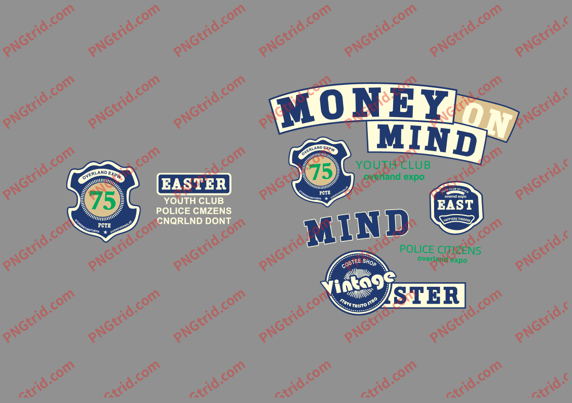 L117 MONEY ON MIND EASTER 数字 75 美式 潮流 图标 英文 前后PNG部落_T恤图案_透明图_白墨_图案破脑瓜部落