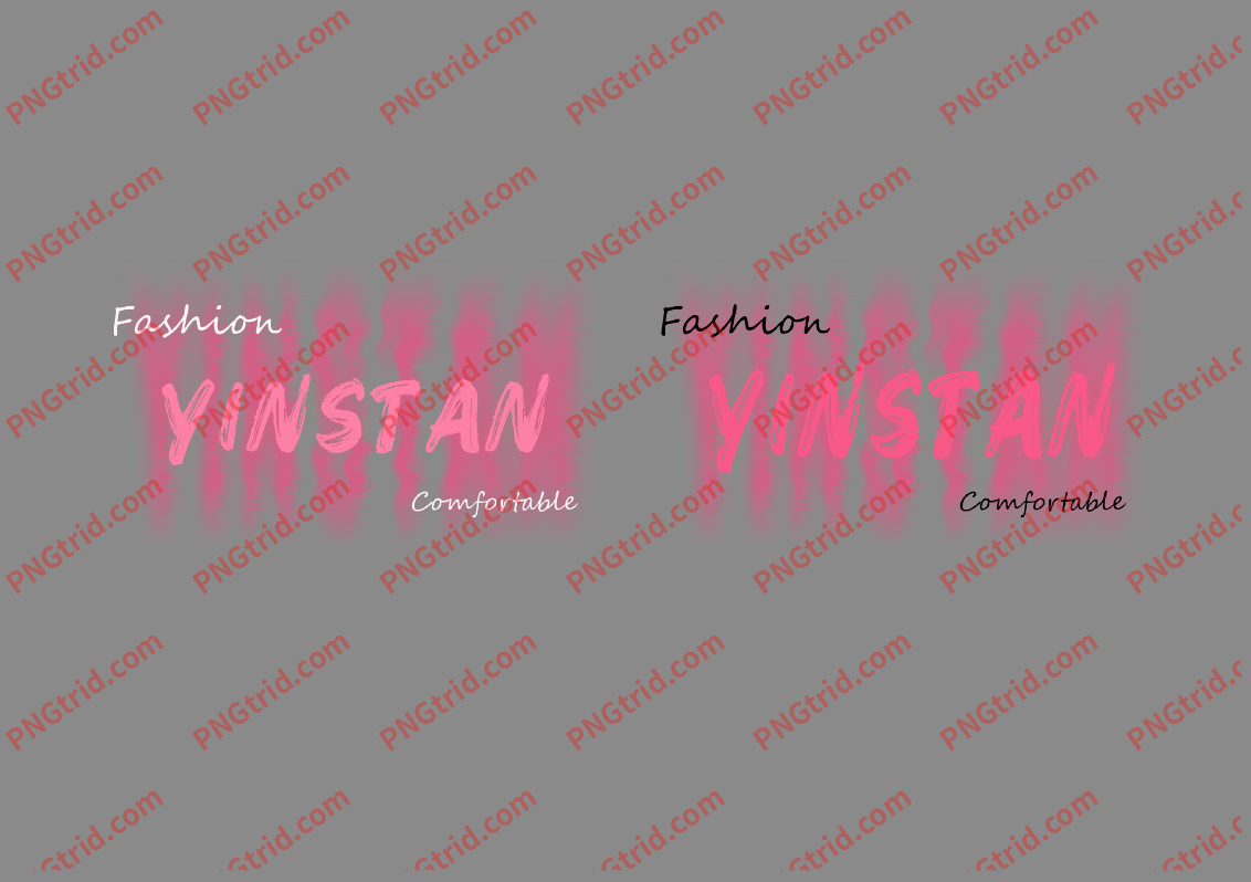 L157 Fashion YINSTAN 渲染 创意 英文 双色PNG部落_T恤图案_透明图_白墨_图案破脑瓜部落