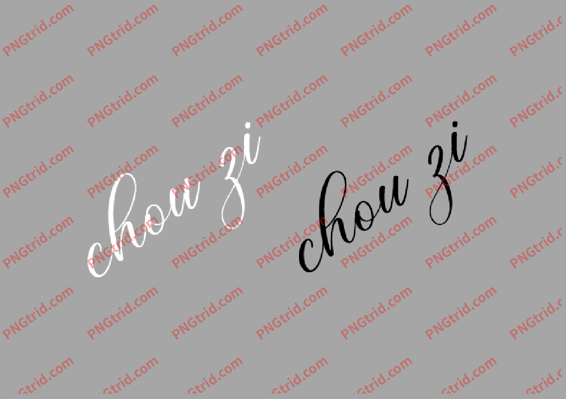 L198 chou gi 极简 创意 个性 连笔画 英文 双色PNG部落_T恤图案_透明图_白墨_图案破脑瓜部落