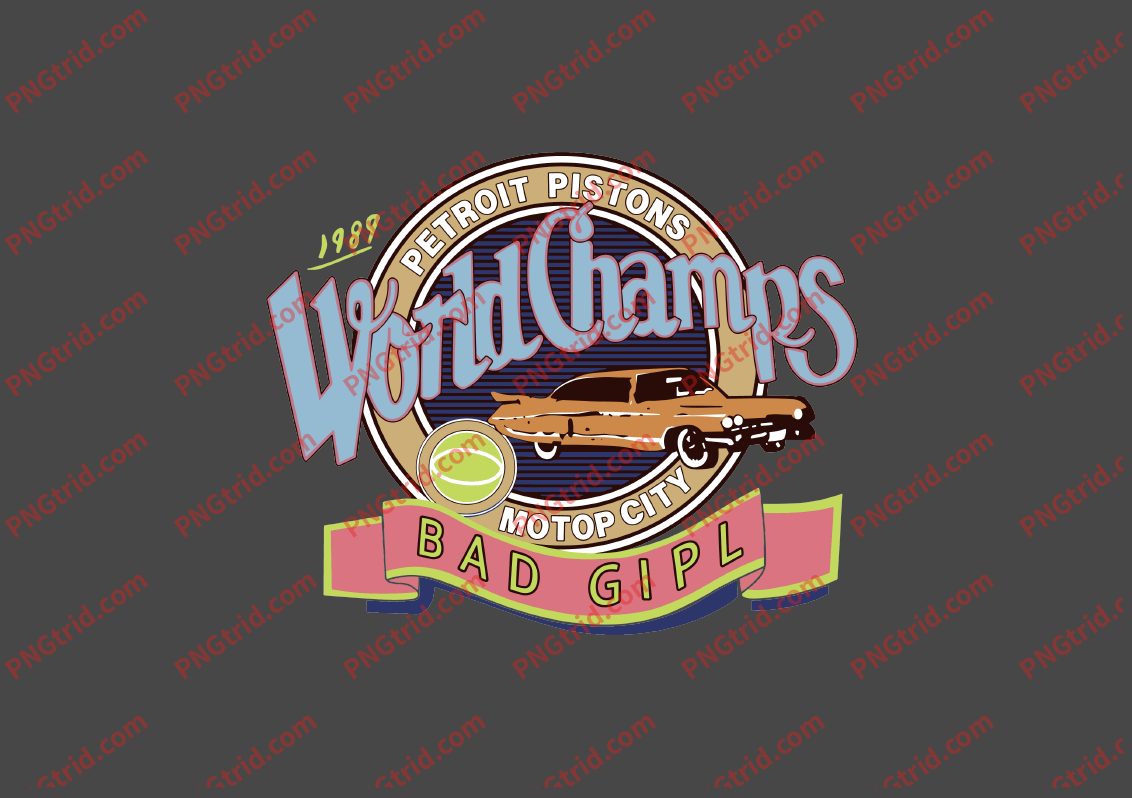 L222 World Champs BAD GIPL 美式 创意 汽车 英文PNG部落_T恤图案_透明图_白墨_图案破脑瓜部落