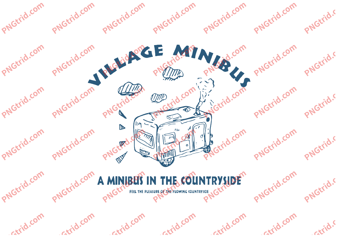 L317 VILLAGE MINIBLIS 潮流 汽车 设计感 创意 个性 英文PNG部落_T恤图案_透明图_白墨_图案破脑瓜部落