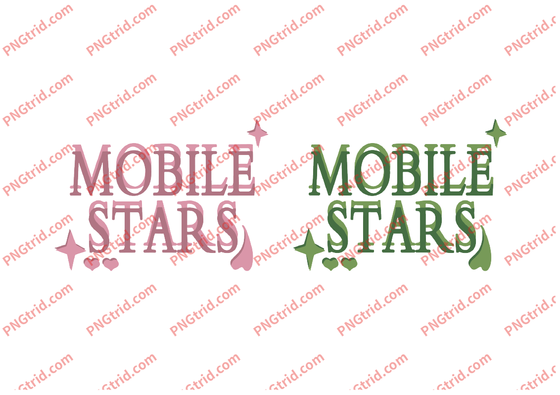 L343 MOBILE STARS 创意 个性 爱心 英文 双色PNG部落_T恤图案_透明图_白墨_图案破脑瓜部落