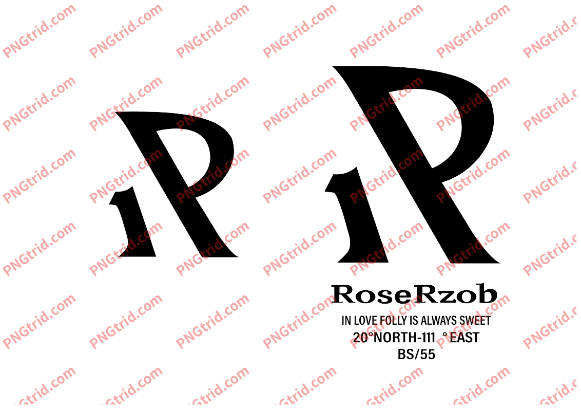 L42 Rose Rzob 极简 英文 个性 潮流PNG部落_T恤图案_透明图_白墨_图案破脑瓜部落