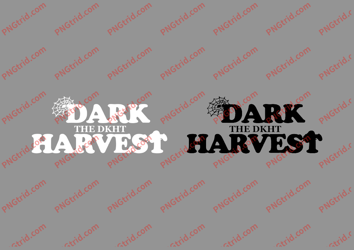 L448 DARK HARVEST THE DKHT 蜘蛛网 英文 简约 双色PNG部落_T恤图案_透明图_白墨_图案破脑瓜部落