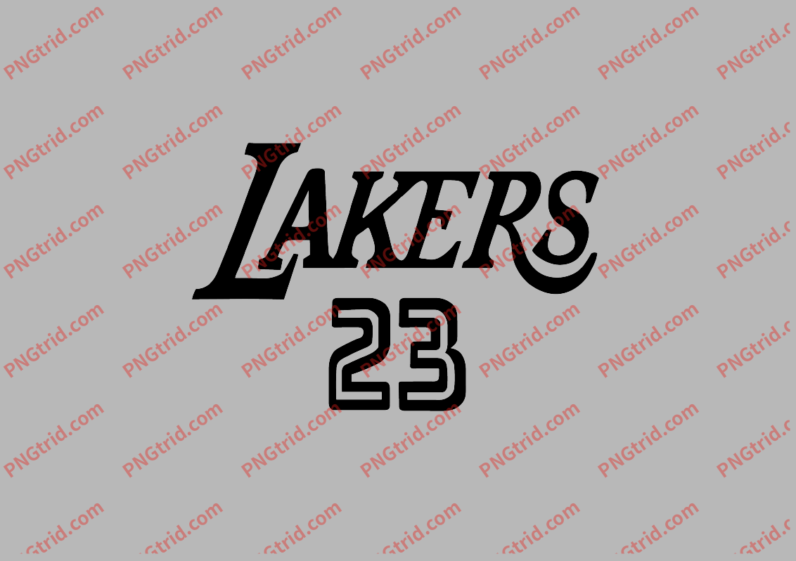 L463 LAKERS 23 湖人队 篮球 创意 极简 英文 数字PNG部落_T恤图案_透明图_白墨_图案破脑瓜部落