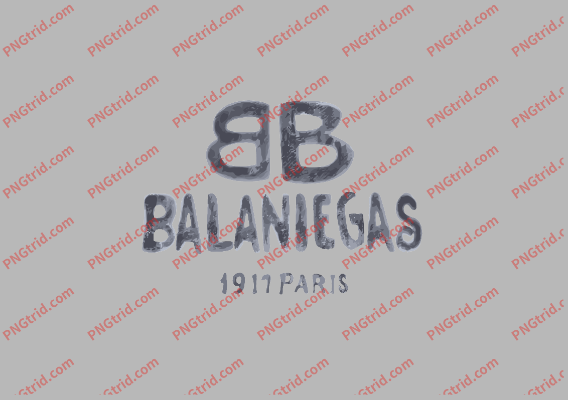 L474 BALANIEGAS 1917 PARIS 简约 英文PNG部落_T恤图案_透明图_白墨_图案破脑瓜部落