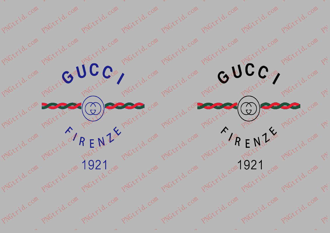 L1017 潮牌 双G 英文 双色 GUCCI 1921PNG部落_T恤图案_透明图_白墨_图案破脑瓜部落