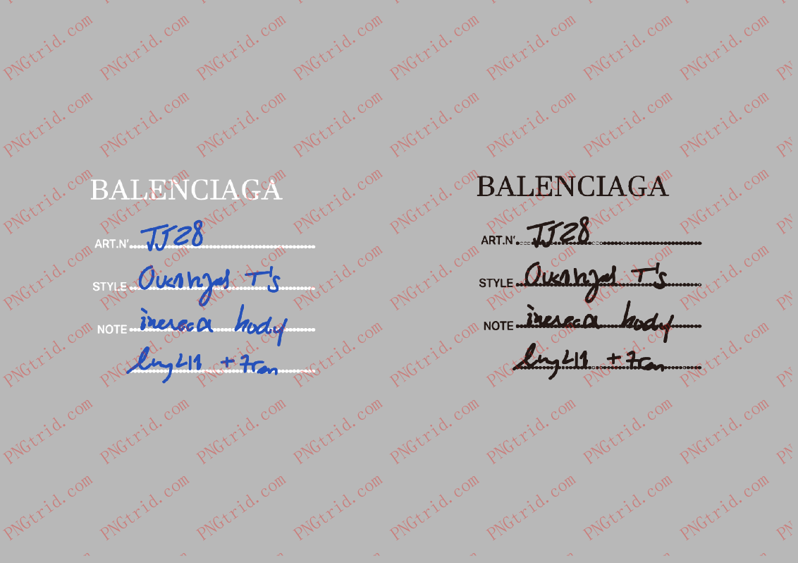 L1323 简约 英文 黑白蓝 BALENCIAGAPNG部落_T恤图案_透明图_白墨_图案破脑瓜部落